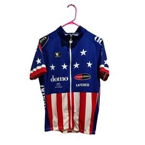 Vintage US National Champion Cycling Vermarc Jersey Full Zip Up Large Multicolor